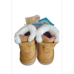 Surprize by Stride Rite Baby Girls Fur Booties Shoes STAGE 2 FIRST WALK SIZE 3